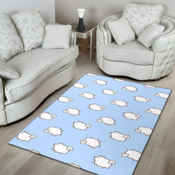 Dog Somoyed Pattern Print Sillvela Area Rug