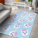 Dog Yorkshire Terrier Puppy Pattern Print Sillvela Area Rug