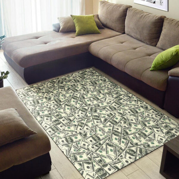 Dollar Money Pattern Print Sillvela Area Rug