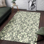 Dollar Money Pattern Print Sillvela Area Rug