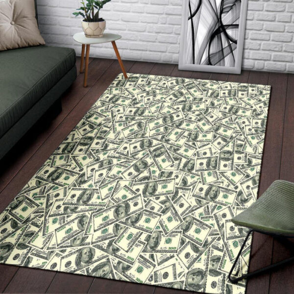 Dollar Money Pattern Print Sillvela Area Rug