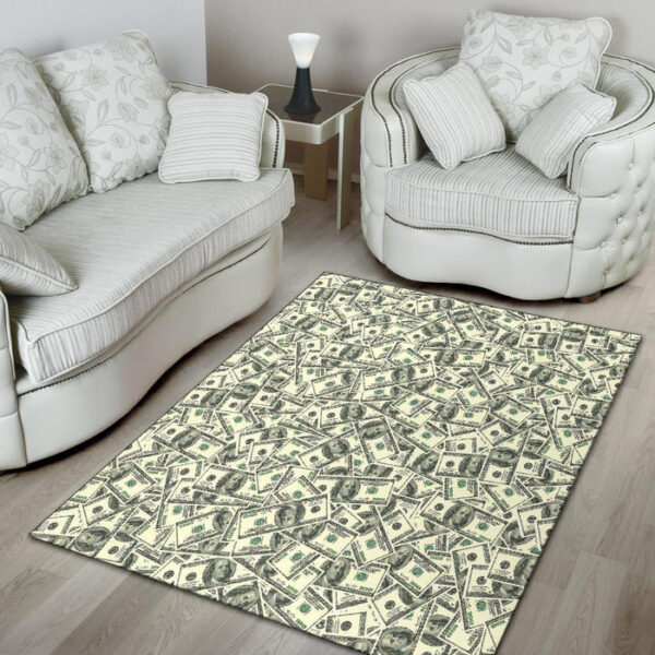 Dollar Money Pattern Print Sillvela Area Rug