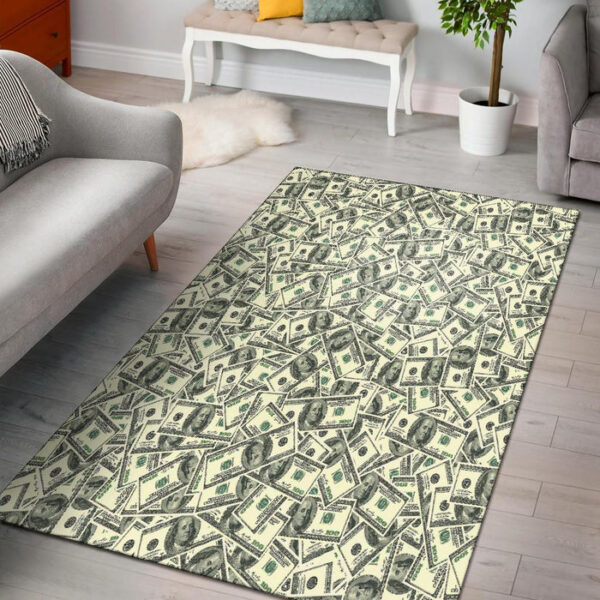 Dollar Money Pattern Print Sillvela Area Rug