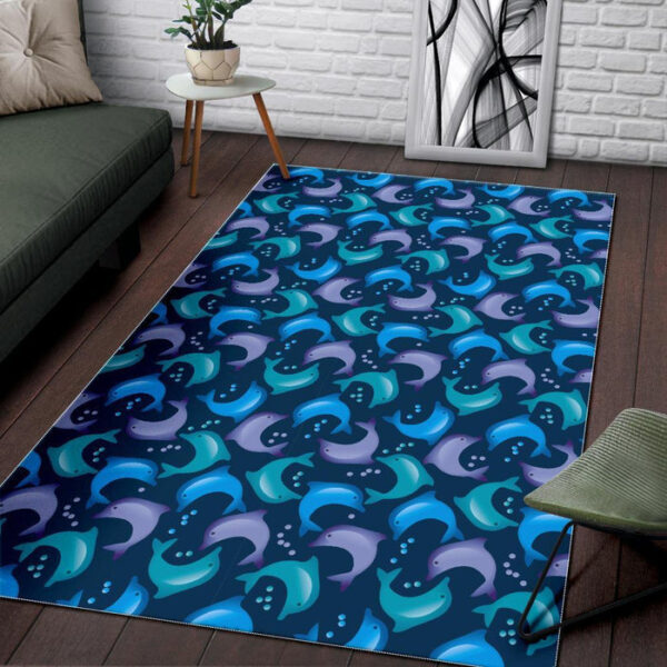 Dolphin Pattern Print Sillvela Area Rug