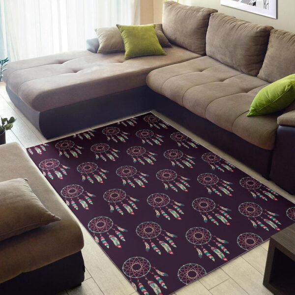Dream Catcher Purple Feather Sillvela Area Rug