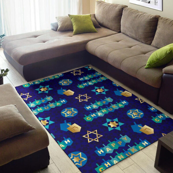 Dreidel Print Pattern Sillvela Area Rug