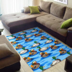 Duck Mallard Pattern Print Sillvela Area Rug