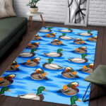 Duck Mallard Pattern Print Sillvela Area Rug