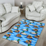 Duck Mallard Pattern Print Sillvela Area Rug