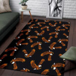 Eagle Black Pattern Print Sillvela Area Rug