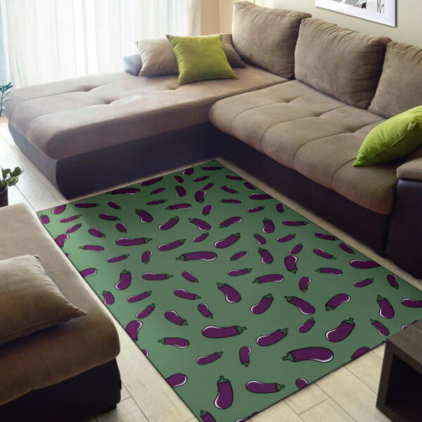 Eggplant Pattern Print Sillvela Area Rug