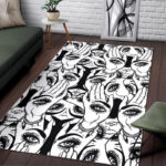 Evil Eye Hamsa Hand Pattern Print Sillvela Area Rug