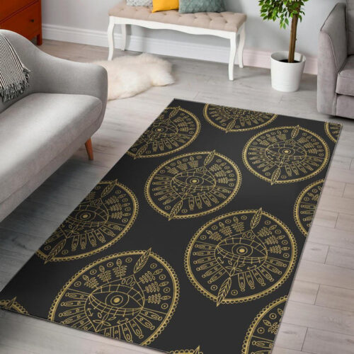 Evil Eye Pattern Print Sillvela Area Rug
