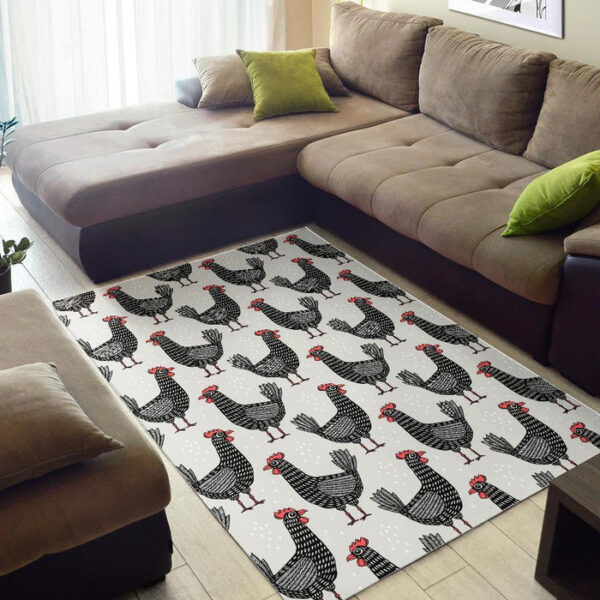 Farm Chicken Pattern Print Sillvela Area Rug