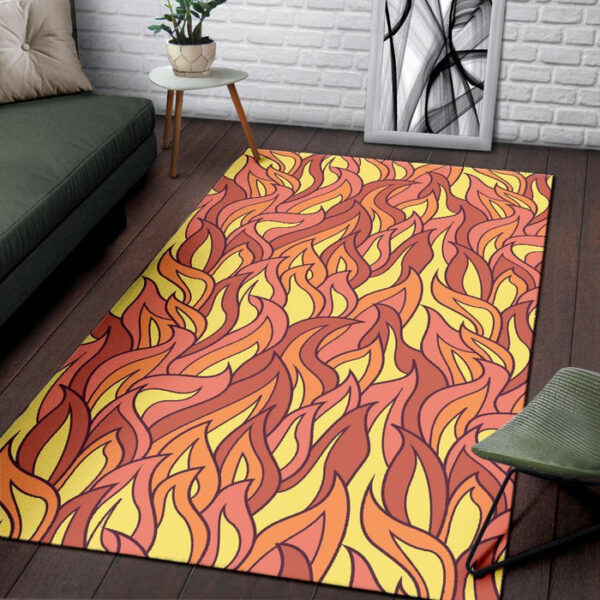 Fire Flame Pattern Print Sillvela Area Rug