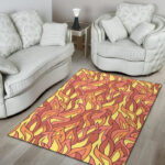 Fire Flame Pattern Print Sillvela Area Rug