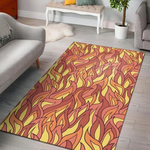 Fire Flame Pattern Print Sillvela Area Rug