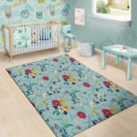 Floral Flower Print Sillvela Area Rug