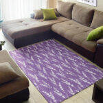 Floral Lavender Print Pattern Sillvela Area Rug