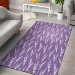 Floral Lavender Print Pattern Sillvela Area Rug