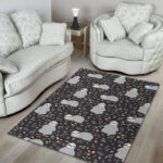 Floral Sloth Print Pattern Sillvela Area Rug