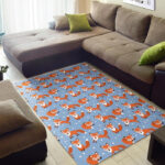 Fox Snow Pattern Print Sillvela Area Rug
