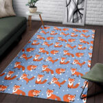 Fox Snow Pattern Print Sillvela Area Rug
