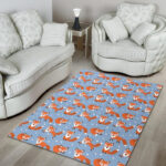 Fox Snow Pattern Print Sillvela Area Rug