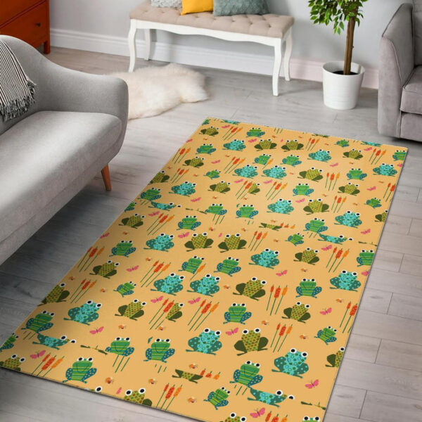 Frog Pattern Print Sillvela Area Rug