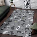 Gaming Joystick Print Pattern Sillvela Area Rug