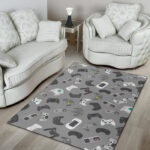 Gaming Joystick Print Pattern Sillvela Area Rug