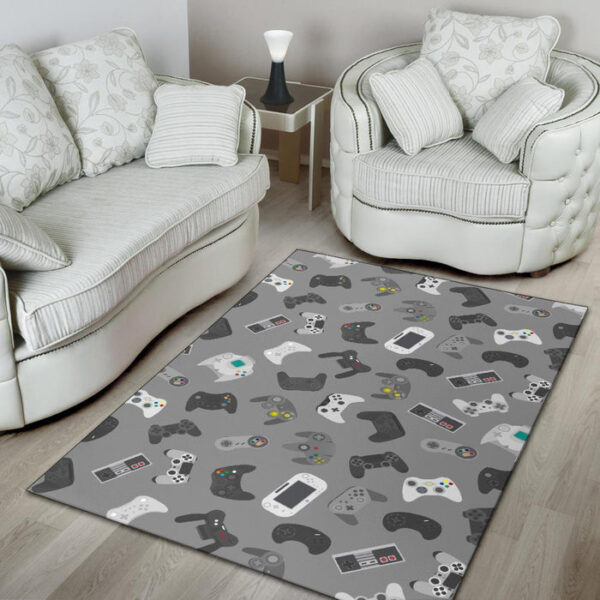 Gaming Joystick Print Pattern Sillvela Area Rug