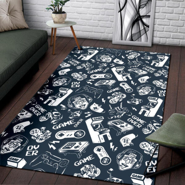 Gaming Pattern Print Sillvela Area Rug