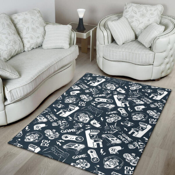 Gaming Pattern Print Sillvela Area Rug