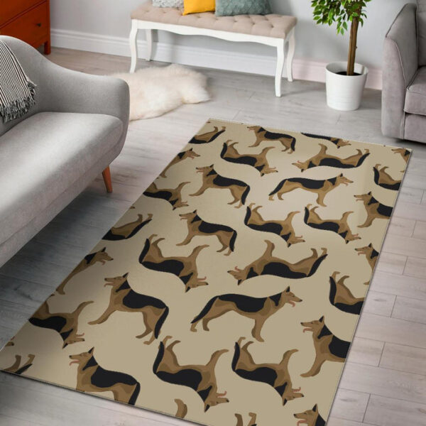 German Shepherd Pattern Print Sillvela Area Rug