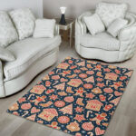 Gingerbread Man Chirstmas Pattern Print Sillvela Area Rug