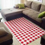 Gingham Red Pattern Print Sillvela Area Rug