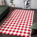 Gingham Red Pattern Print Sillvela Area Rug