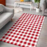 Gingham Red Pattern Print Sillvela Area Rug