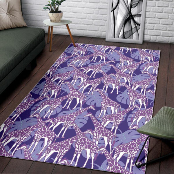 Giraffe Purple Pattern Print Sillvela Area Rug