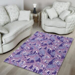 Giraffe Purple Pattern Print Sillvela Area Rug