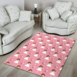 Girl Ballet Pattern Print Sillvela Area Rug