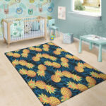 Golden Pineapple Edm Hawaiian Print Sillvela Area Rug
