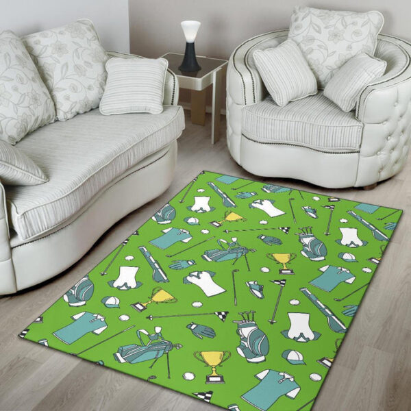 Golf Green Print Pattern Sillvela Area Rug