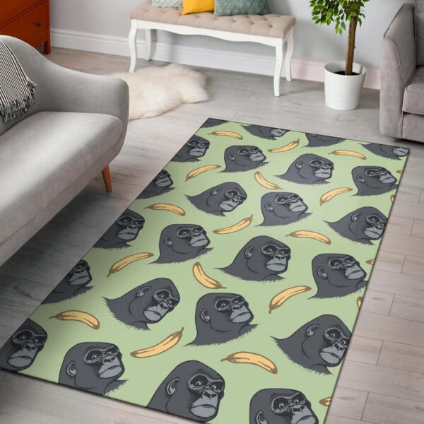 Gorilla Banana Pattern Print Sillvela Area Rug