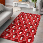 Gorilla Red Pattern Print Sillvela Area Rug