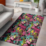 Graffiti Abstract Hiphop Lip Sillvela Area Rug