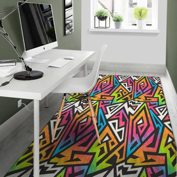 Graffiti Geometric Abstract Sillvela Area Rug