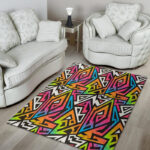 Graffiti Geometric Abstract Sillvela Area Rug