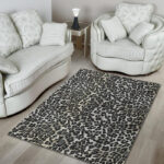 Gray Cheetah Leopard Pattern Print Sillvela Area Rug
